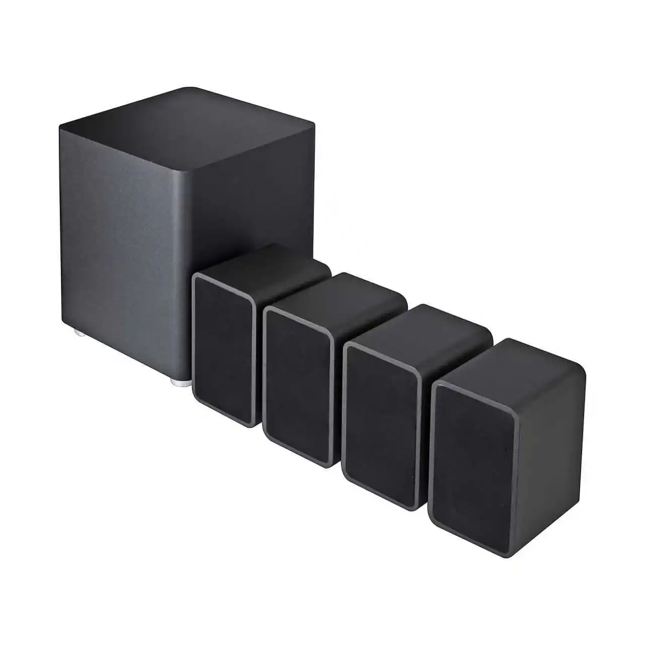 

80W RMS 4.1 Channel Wood Cabinet Home Theater System Satellite Soundbar for ARC