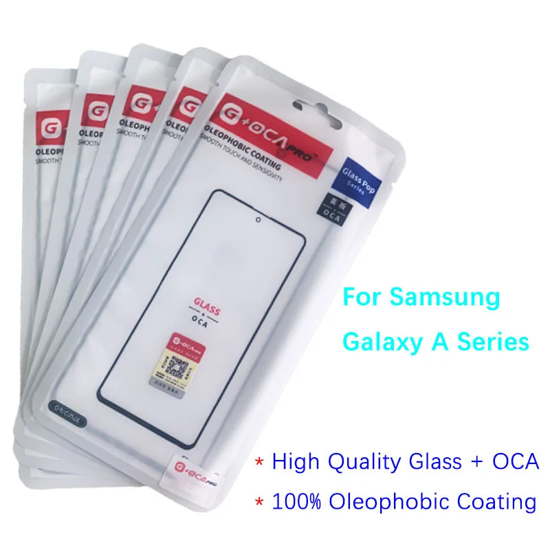 10Pcs (100% Oleophobic Coating) Touch Screen Front Outer Glass + OCA For Samsung Galaxy A11 A10 A20 A30 A40 A50 A21 A31 A41 A51