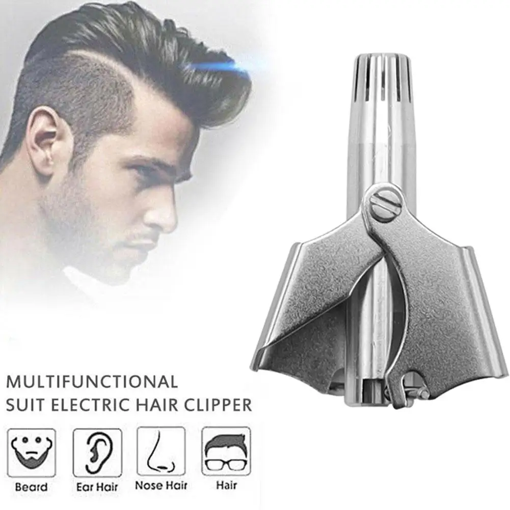 1pcs Nose Trimmer for Men Stainless Steel Trimmer for Nose Razor Shaver Washable Portable Nose Ear Hair Trimmer B6D3