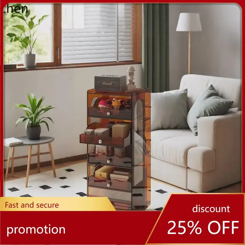 

ZML acrylic storage cabinet magazine figure display living room removable side cabinet small home accessories