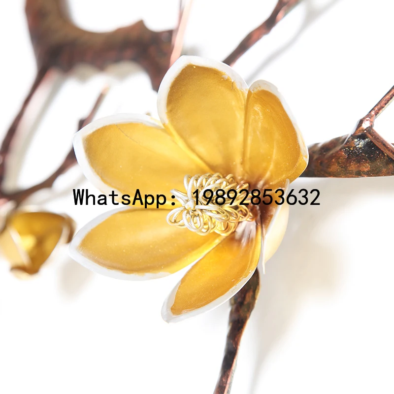 XL Living Room Hanging Decoration Iron Art Magnolia Flower Sofa Background Wall Decoration Soft Art Hanging Piece