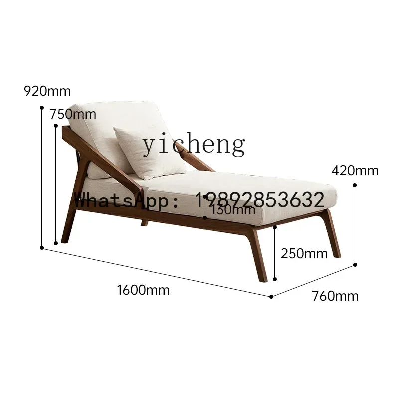 Black Walnut Wood Recliner Chaise Longue Designer Model Couch Wax Oil