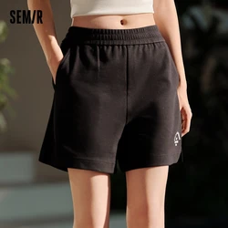 Semir-pantalones cortos informales bordados para mujer, Shorts holgados con textura versátil, diseño Simple y minimalista, novedad de verano 2024