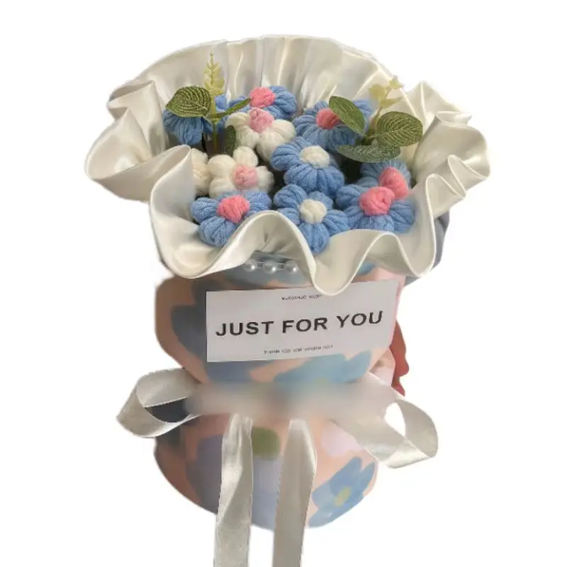 

Knitted flower crochet bouquet, hand woven flower bouquet, creative knitted flower bouquet, Valentine's Day, Mother's Day, birth