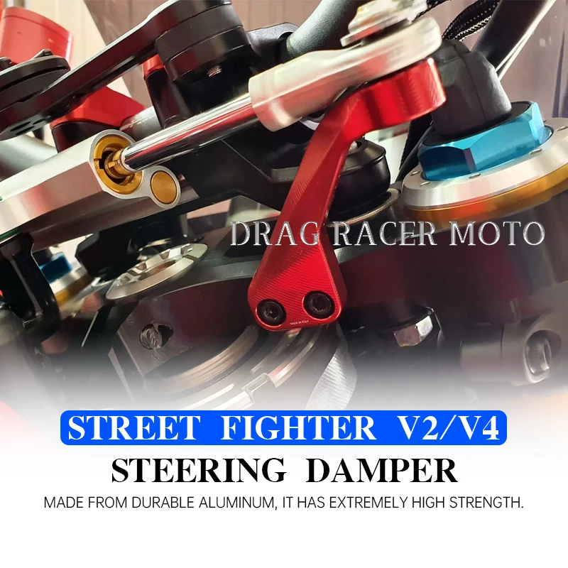 Motorcycle Steering Damper Bracket Stabilizer Support Anti-Shake Safety Accessory Suitable for Ducati Streetfighter V2/V4 2018-2