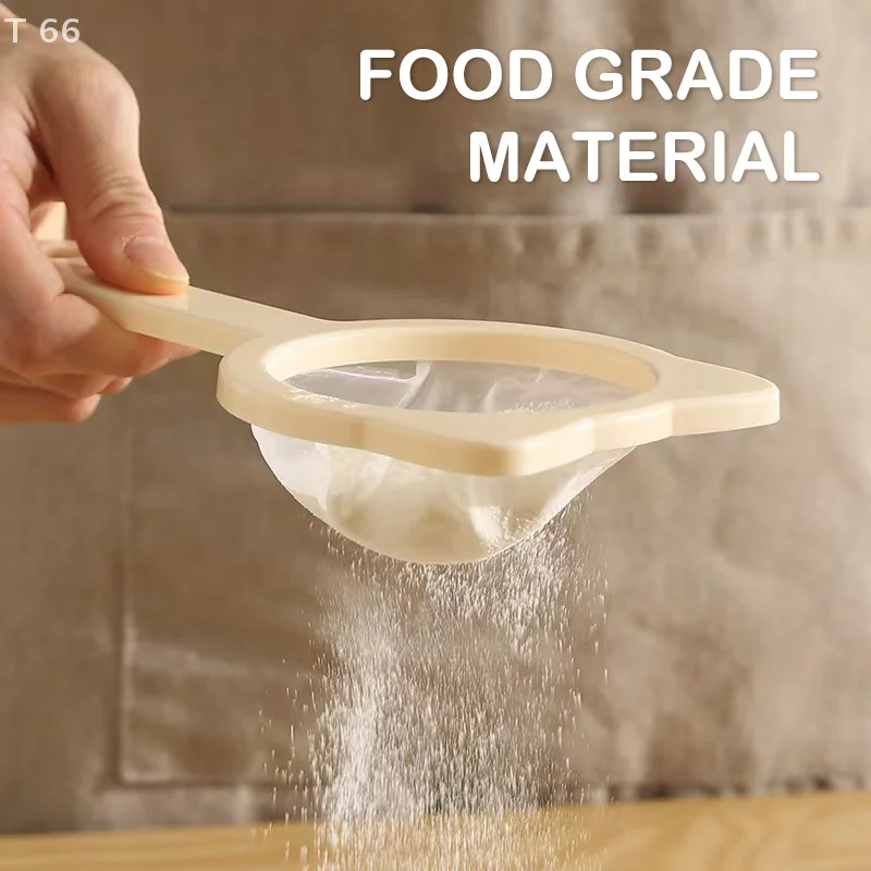 Filtro de embudo 2 en 1 con mango de malla, tuerca de cocina, filtro de leche, malla de nailon, cuchara filtrante para leche de soja, café, coladores de yogur