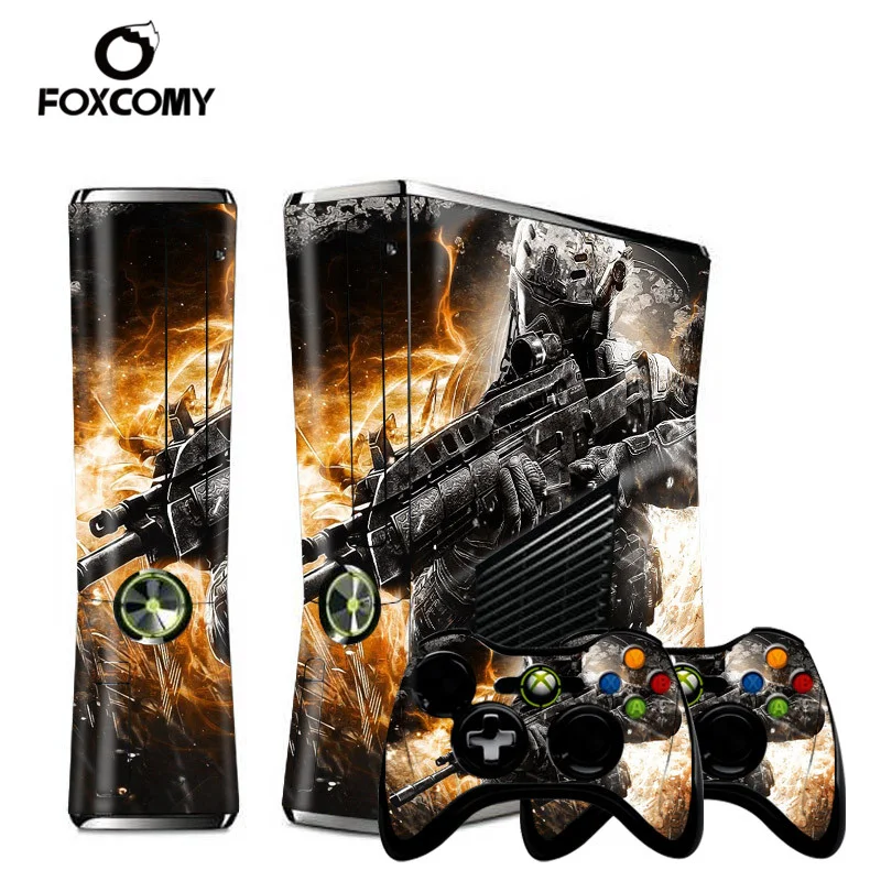 DATA FROG Skin Stickers For Xbox 360 Slim Console and 2 Controller Protective Skin Sticker For Xbox 360 Slim Console