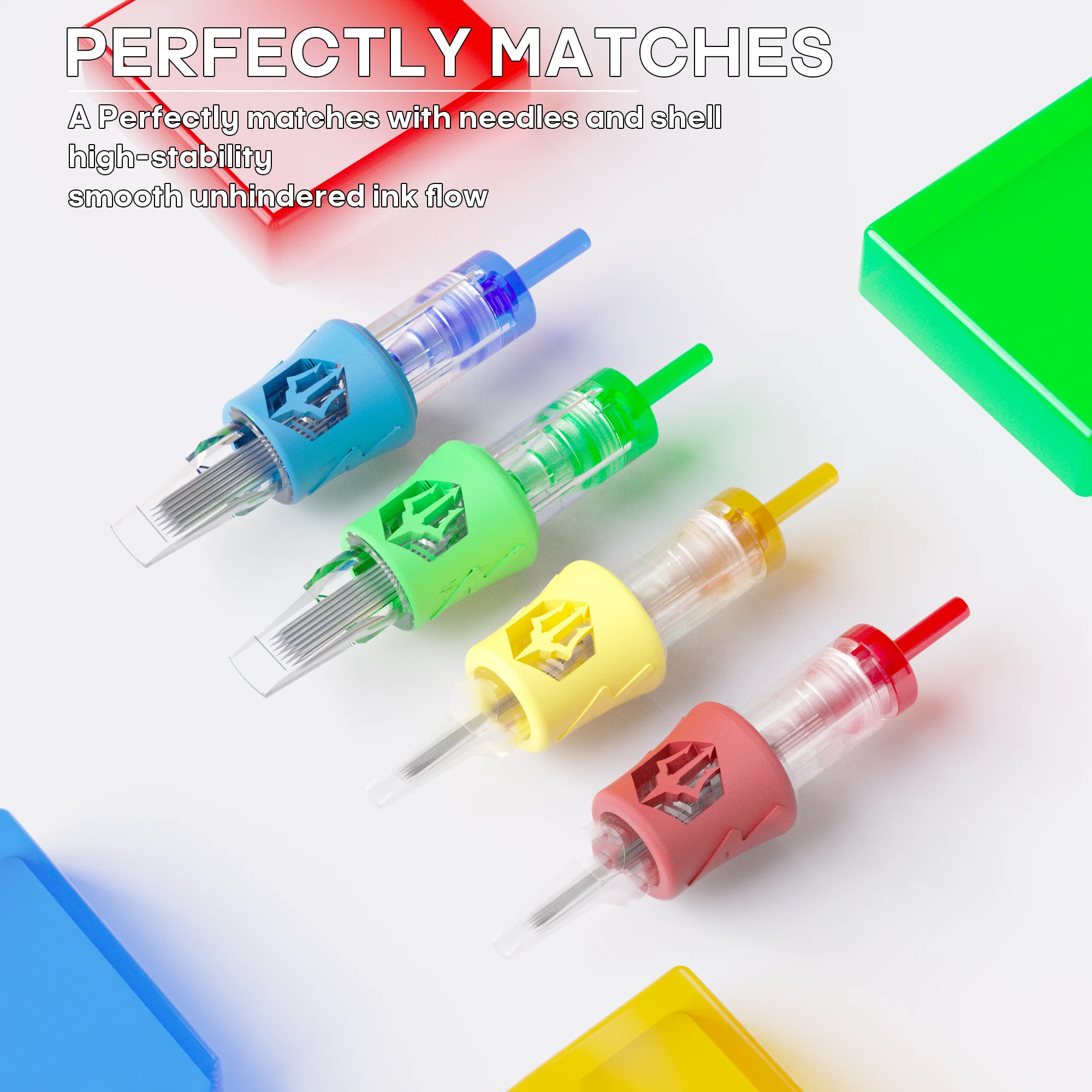 50Pcs/Box Tattoo Needles Kit POSEIDON PRO Max Professional Tattoo Cartridge Needles Disposable Tattoo Needles 30/3RLLT