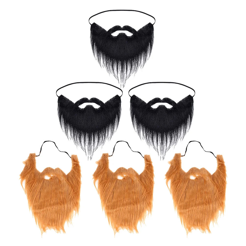 

6Pcs Halloween Fake Beard Realistic Cosplay Fake Beard Costume Party Facial Hair Accessories False Moustaches Dressing Up Beards