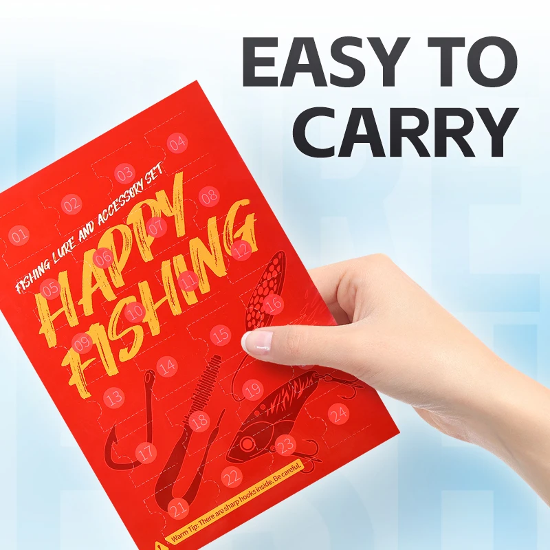 مجموعة علب هدايا Weihe 24 قطعة مكونة من 24 قطعة من الترتر Luya بثلاث خطافات ترتر مزدوج #5