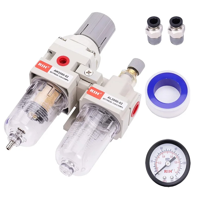 

AC2010 AC3010 SMC Type Pneumatic Filter Regulator Oil Lubricator Air Source Treatment Frl Unit