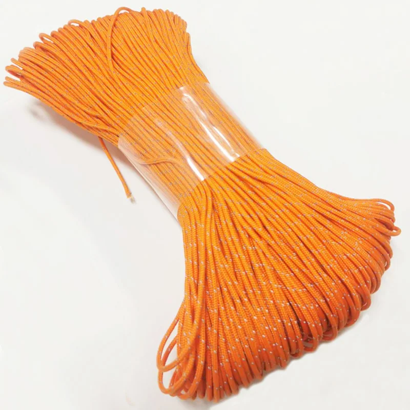 Orange Dia.2mmReflective Paracord,3 Strand Paracord Rope Mul
