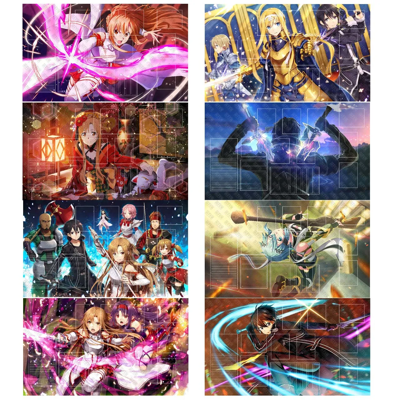 

WS Sword Art Online Series 600x350mm Kirigaya Kazuto Single Player Playmat Anime Cartoon Yuuki Asuna Rubber Board Game Mat Toy