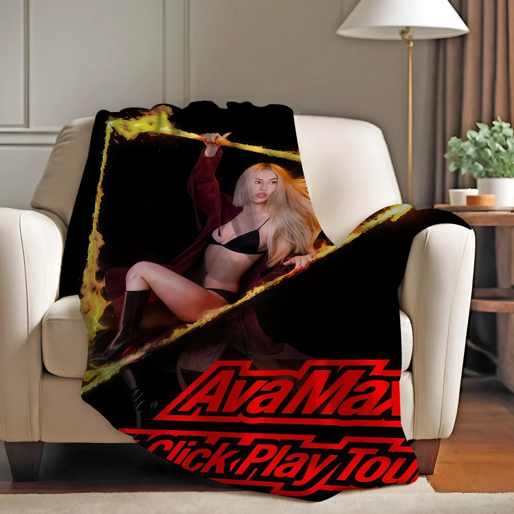 بطانية المغني Ava Max لا تنقر على اللعب دافئة وناعمة مناسبة لغرفة النوم وغرفة المعيشة والأريكة والسرير والمكتب والسفر والتخييم