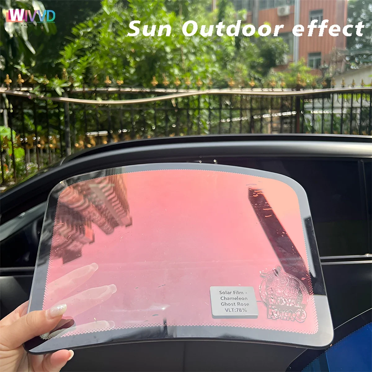 Solar Tint Film Ghost Rose Red Chameleon VLT78% Windscreen Foils Car Front Rear Window Tint Windshield Protection