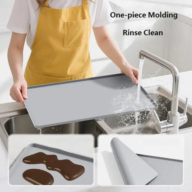 Coffee Station Tray for Machine Base and Accessory Placement, Worktop Order, Side Slot, Cup Rest Space, and Drying Use 37JD