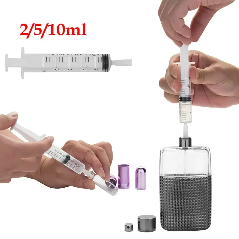 2/5/10ml Portable Plastic Syringe Perfume Dispenser for Refill Cosmetic Liquid Essential Oil Quantitative Dispensing 1pcs/10pcs