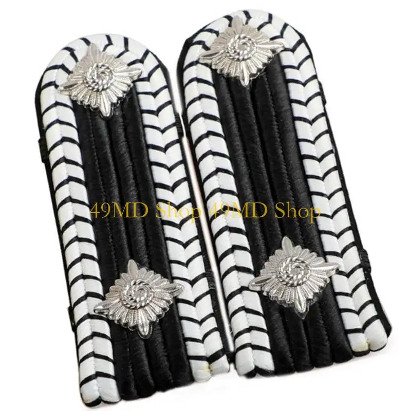 

49MD Costume Uniforms Accessory Captain Golden Shoulder Epaulettes Set