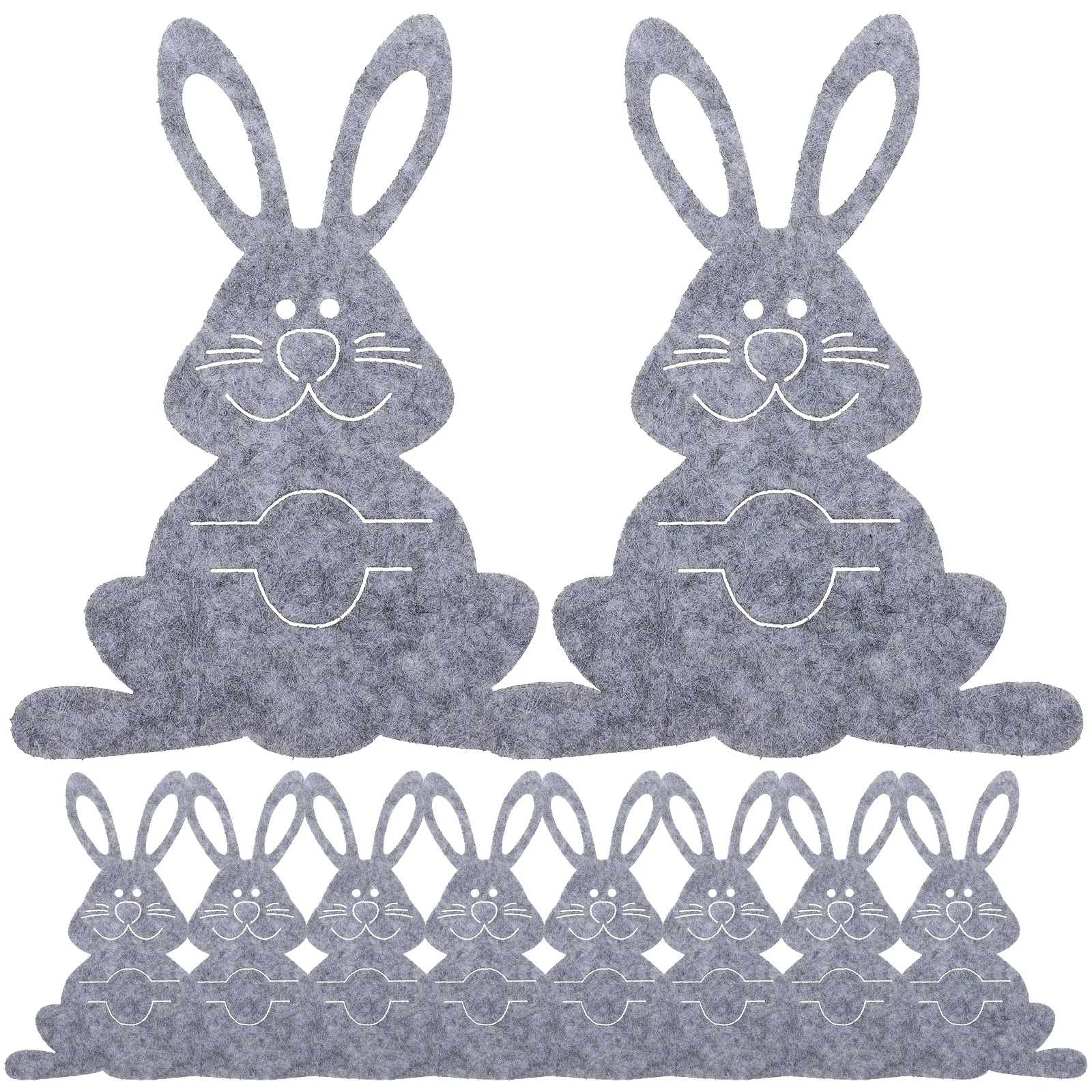 

12Pcs Easter Themed Rabbit Cutlery Bags Bunny Shape Tableware Holder Cutlery Sleeve Party Fork Storage Easter Dinner Decoration