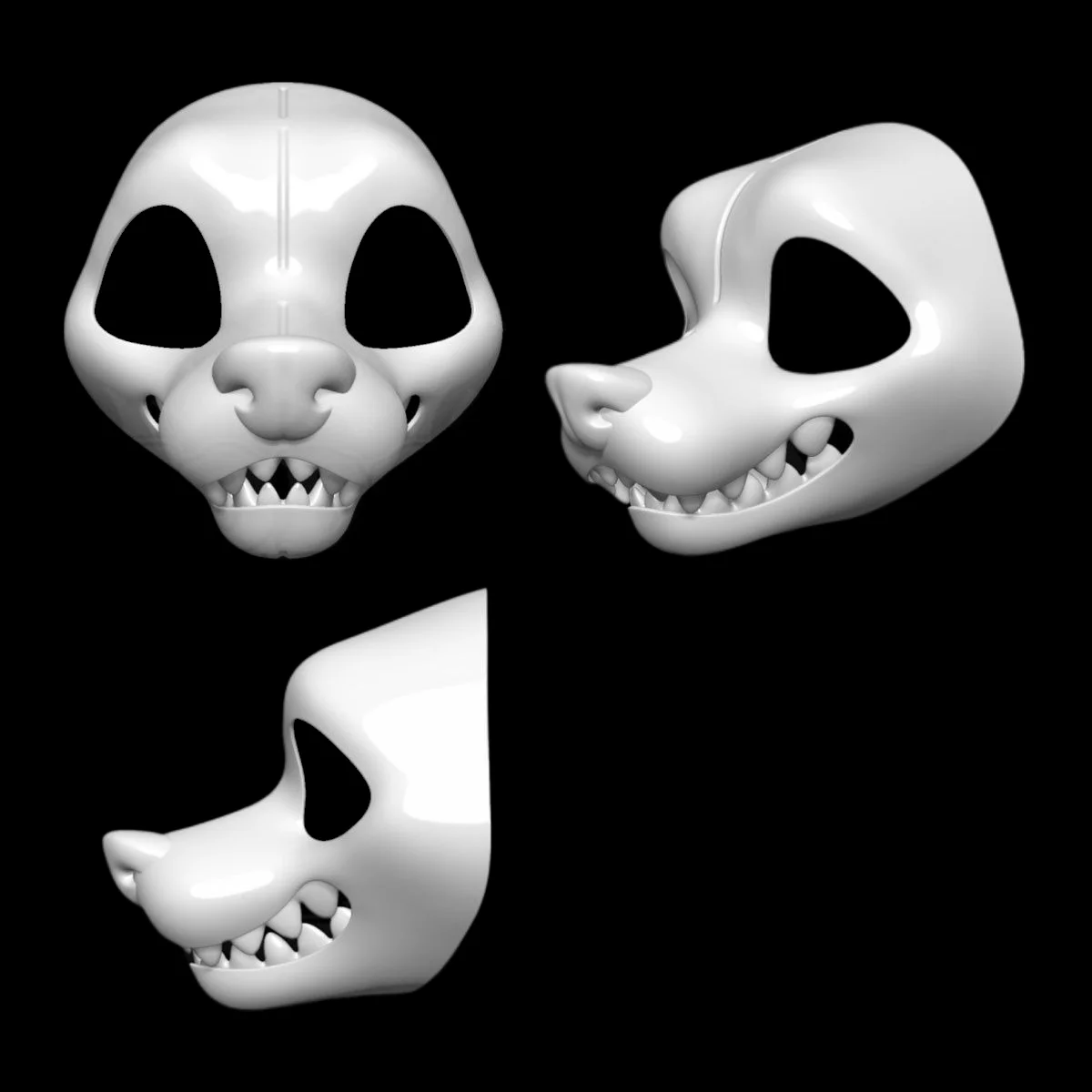 Fursuit American Style Head Base Realistic Conventional Canidae Beast Skull PETG Material Furry Head DIY Cosplay Anime Accessori 4