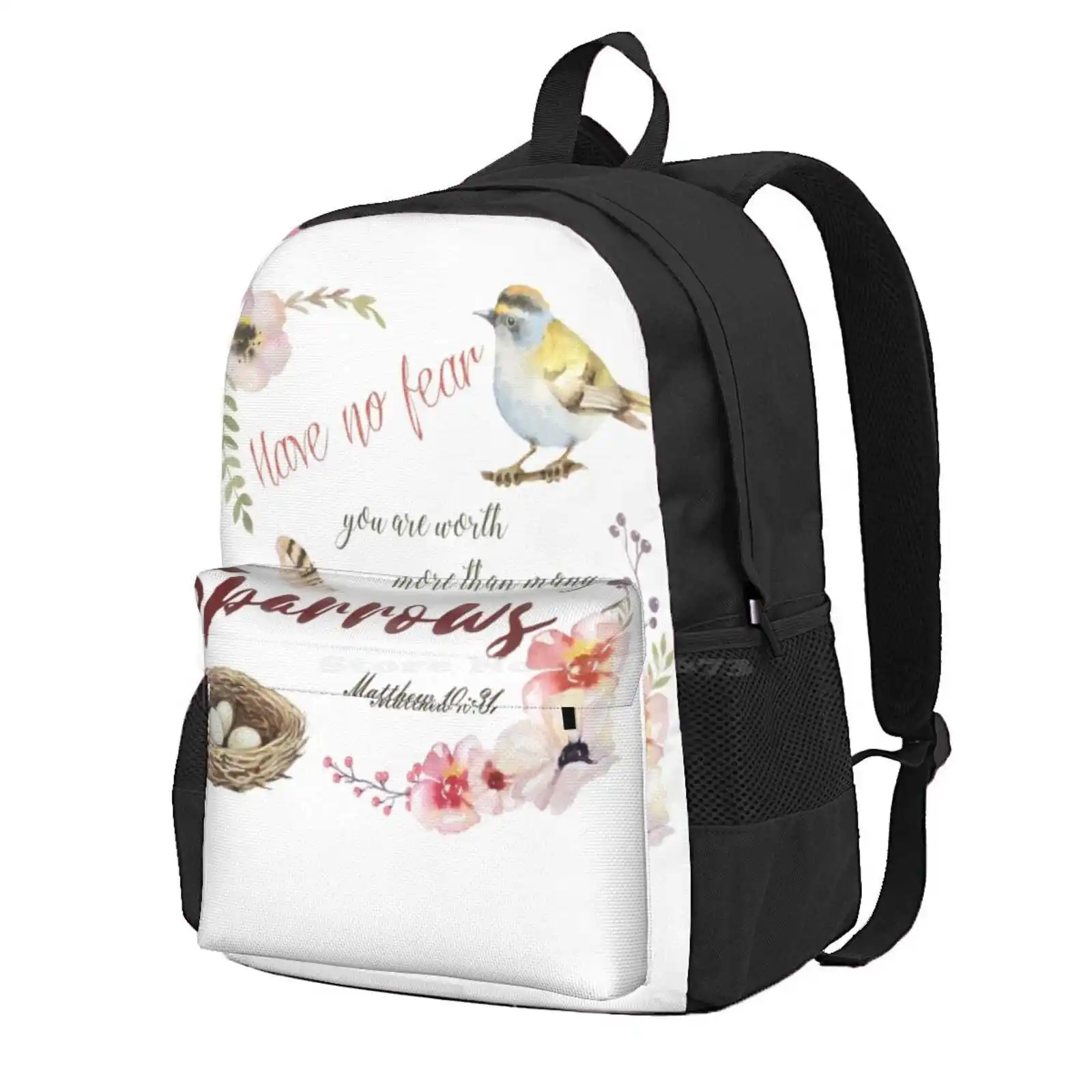 

Have No Fear, You Are Worth More Than Many Sparrows Scripture Hot Sale Schoolbag Backpack Fashion Bags Jehovahs Witnesses Jw