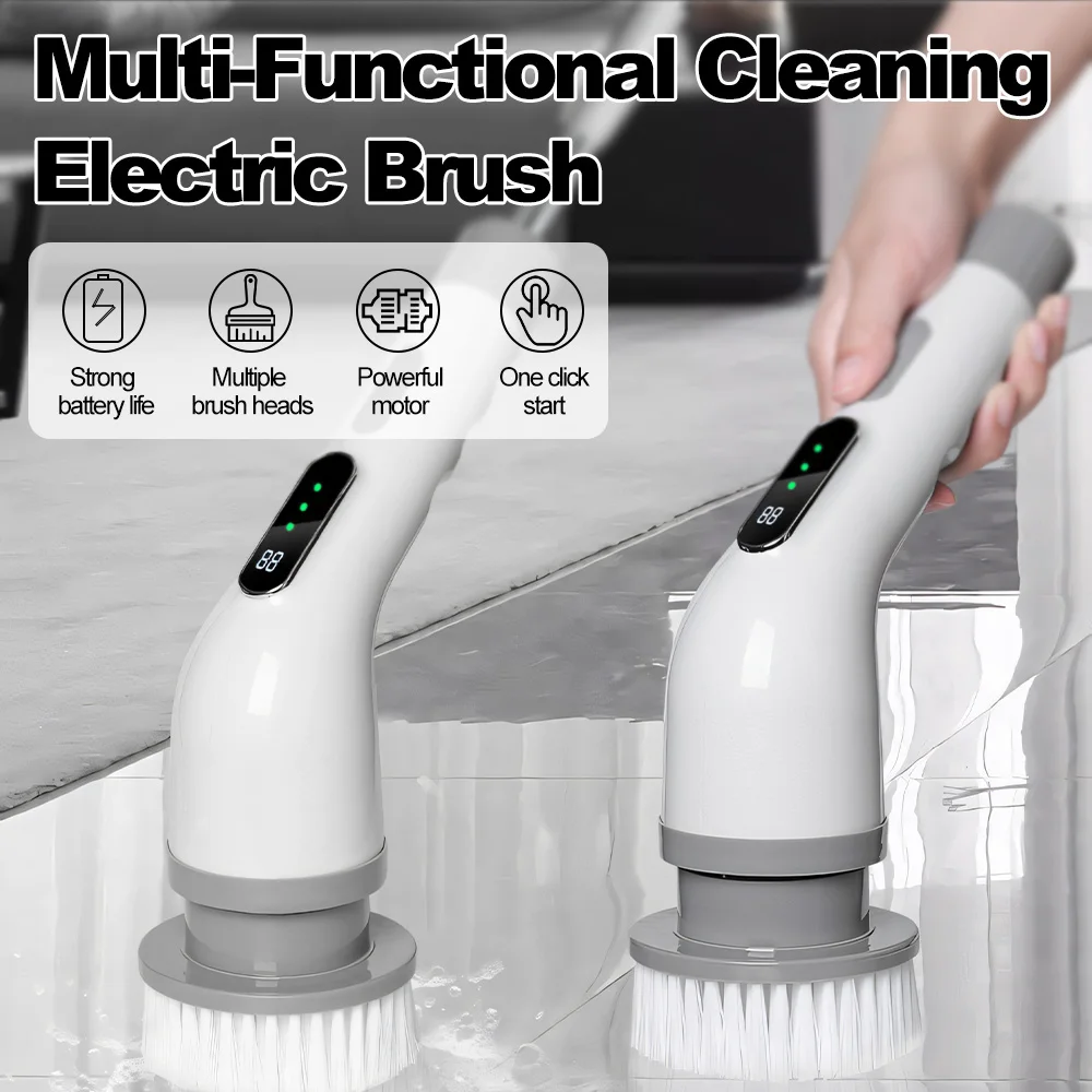 

Электрическая щетка для чистки автомобиля, ванной, окон, кухни, туалета, бытовая, вращающаяся