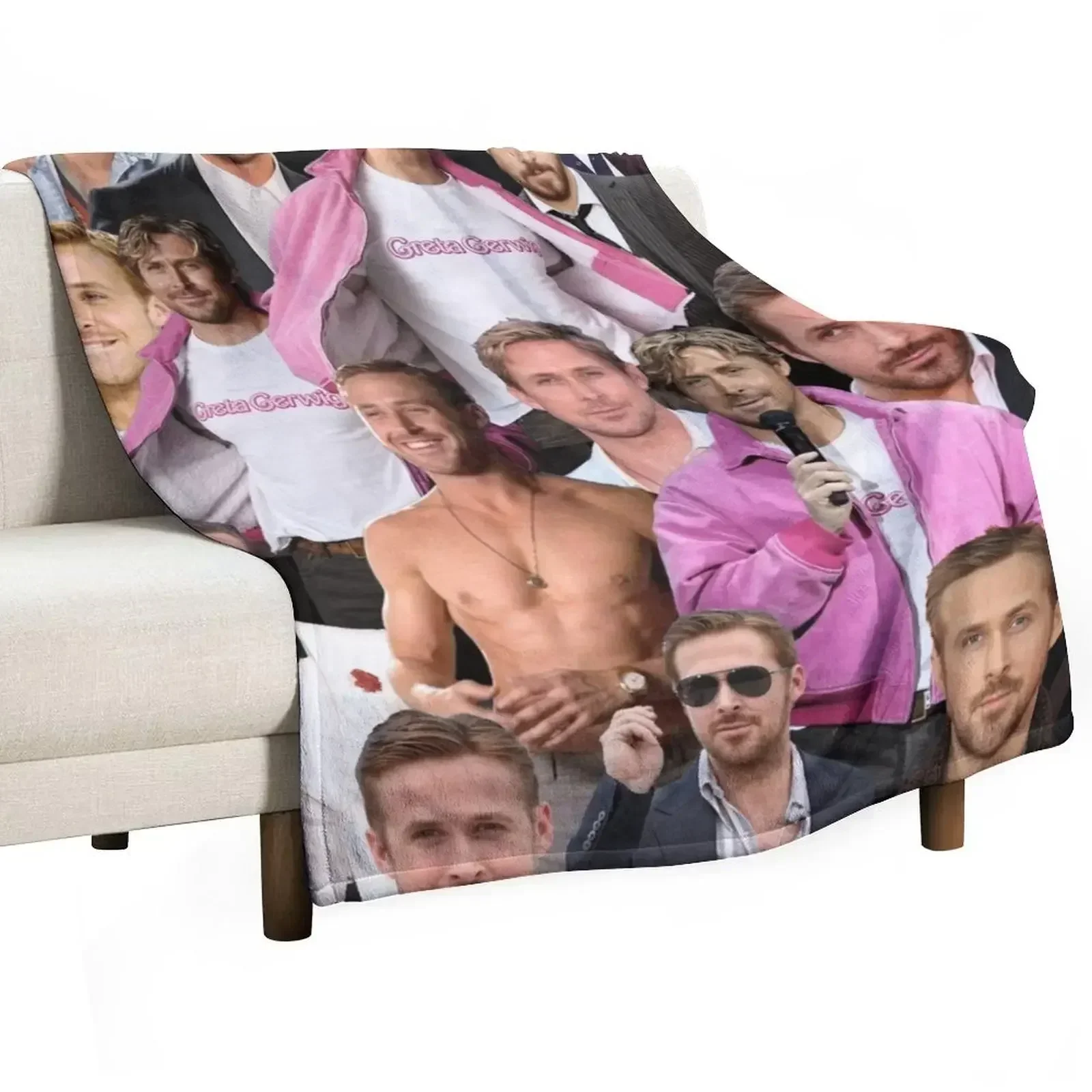 HIGH QUALITY ryan gosling photo collage Throw Blanket Tourist Stuffeds valentine gift ideas Softest Luxury Thicken Blankets