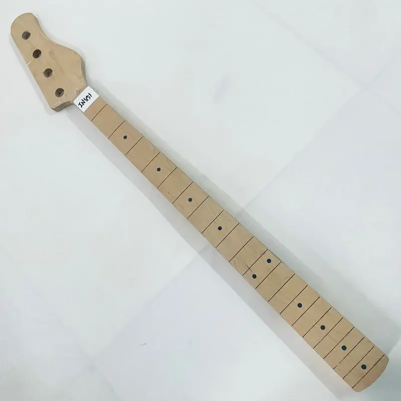 IN851 4 String Electric Bass Neck 21 Frets Scales Length 864 MM Maple Wood for DIY Replace Bass Parts Unfinished NO Fret