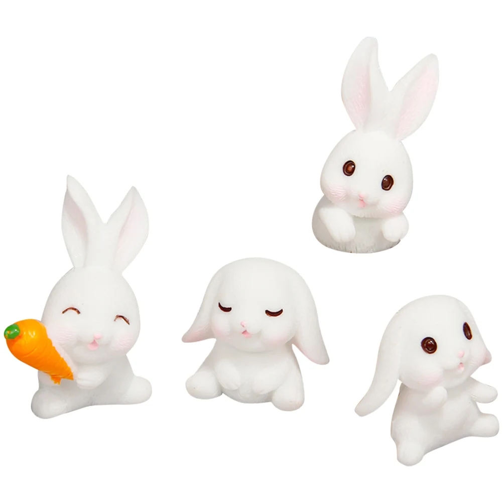 

4Pcs Delicate Resin Rabbit Decorations Improve Lifestyle Taste Modern Interior Design Creative Rabbit Adornment