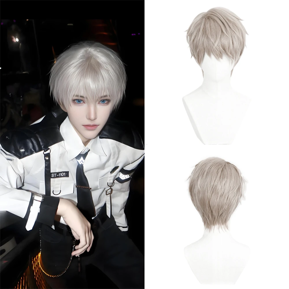 

Anime Game Love And Deepspace Xavier Sylus Rafayel Cosplay Synthetic Hair 10-Inch Universal Short Hair Halloween Daily Party Wig