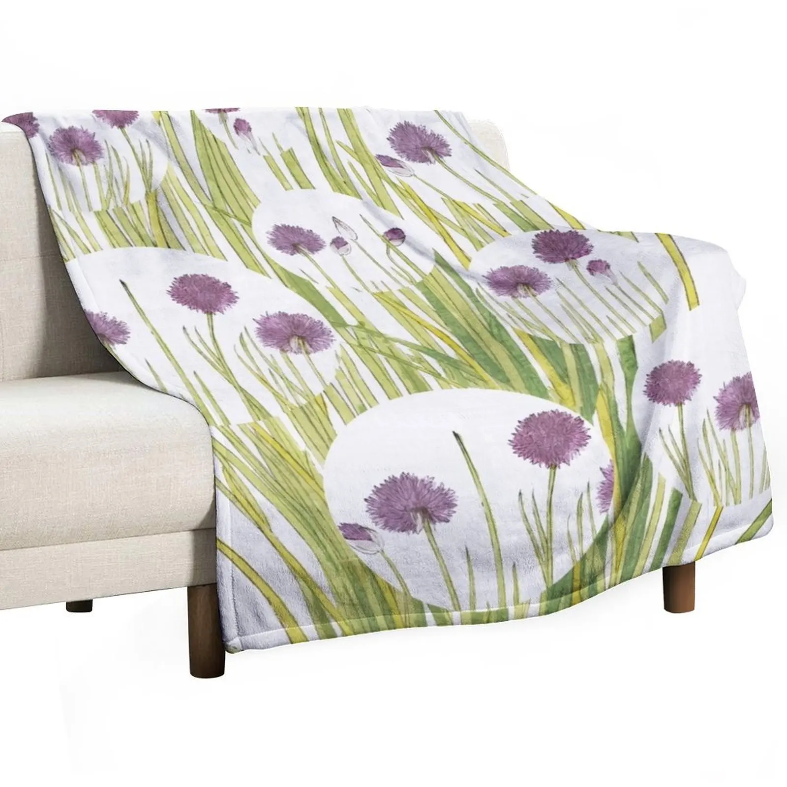 بطانية رمي ألوان مائية نباتية ناعمة من القطيفة منقوشة متعددة الأغراض بطانيات دافئة #3