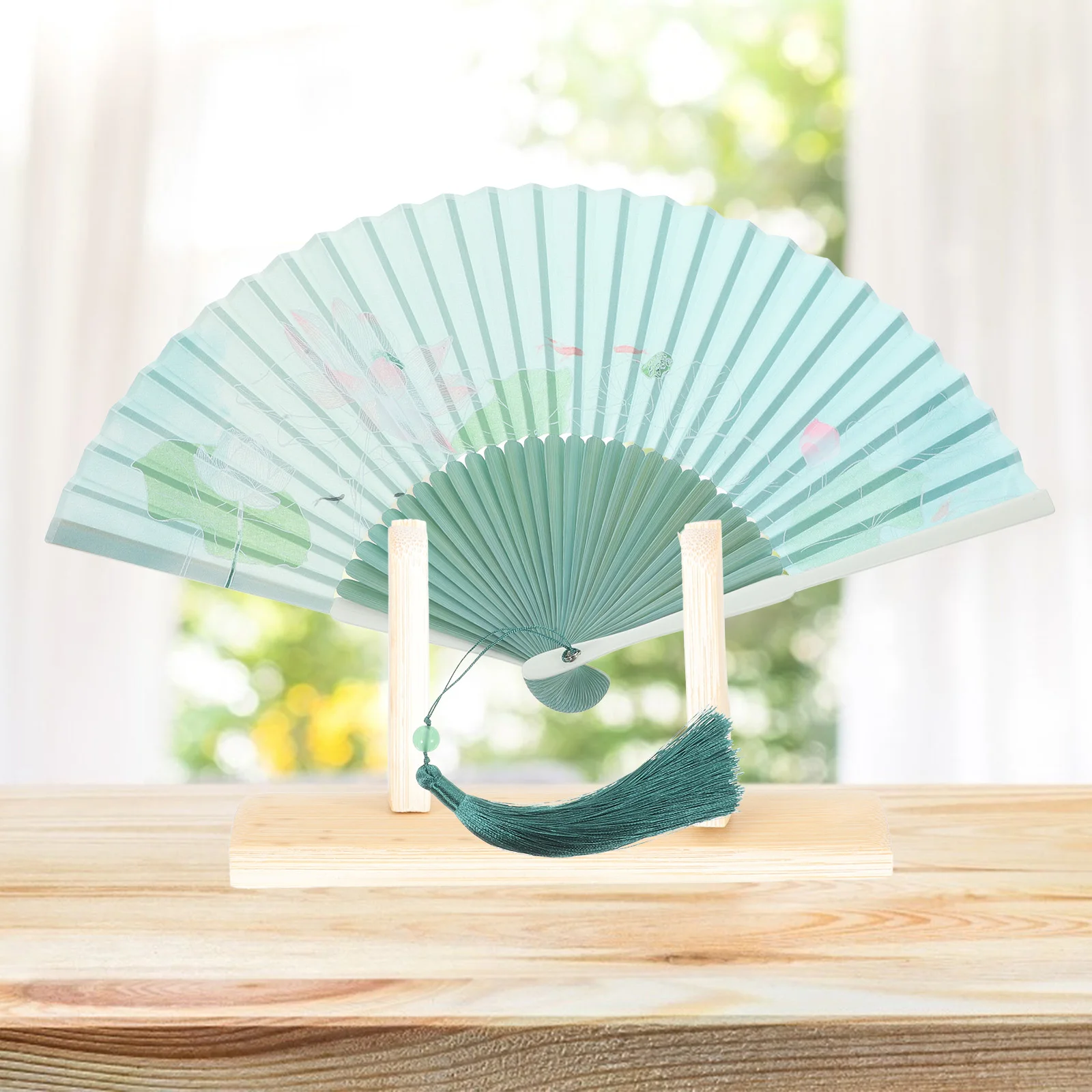 

Chinese Style H Fan H held Folding Fans Bamboo Decorations Vintage Green Traditional Accessories Dance Party Props Floral