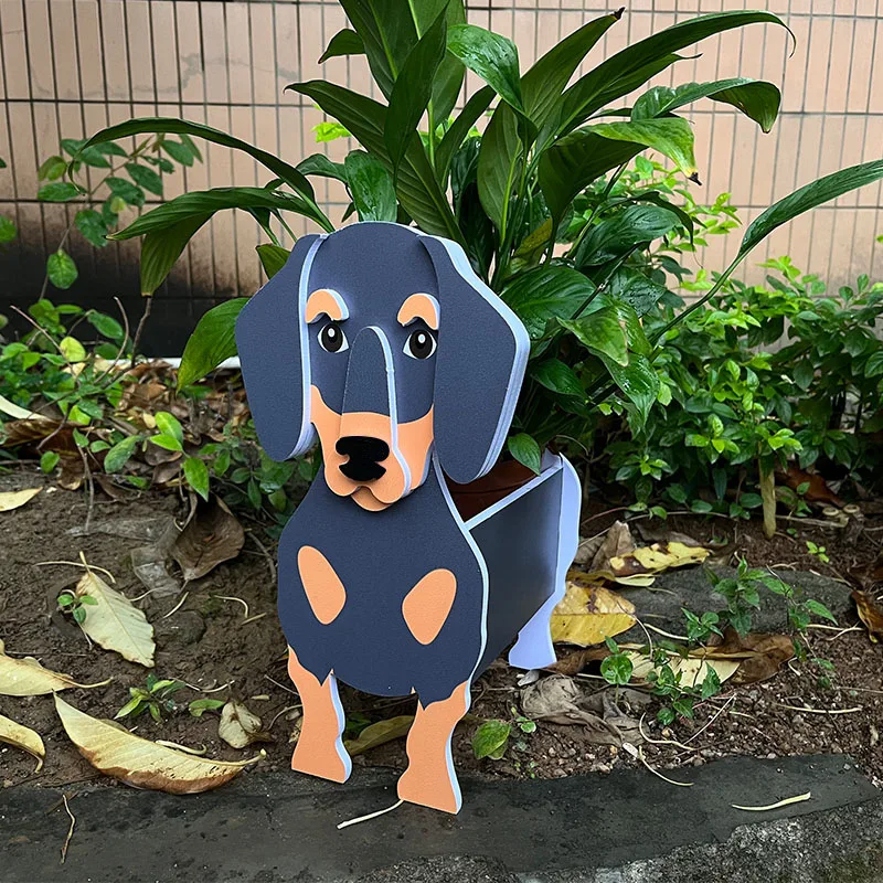 PVC Flower Pot Dog Planter Cute Corgi Shiba Inu Chow Flowerpot Planters Succulent Pots DIY Green Plant Pot Garden Home Decor