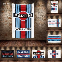 3x5 Ft Martini Racing Flag Polyester Printed Car Flags for Garage Decor