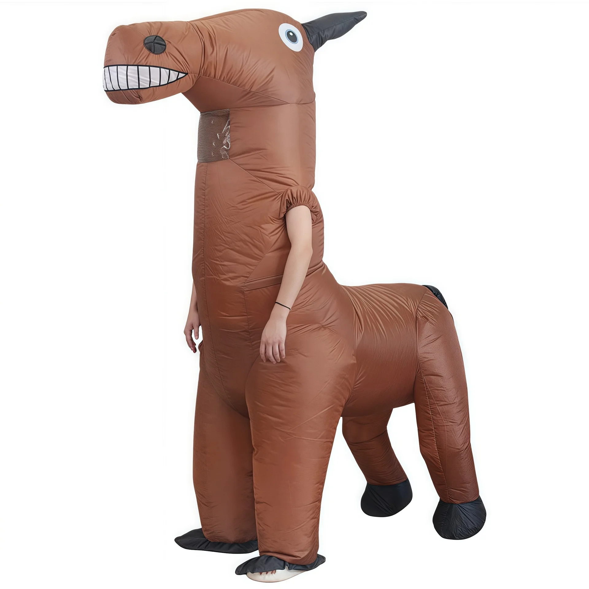 

Надувной костюм коричневой лошади — забавный наряд-талисман для ходьбы, тематическая одежда эльфа-мессенджера, реквизит для выступлений на открытом воздухе