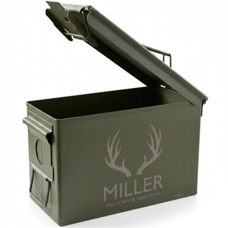 

Personalized 30 Cal Ammo Box for Military Use, Aluminum, Black, Engraved Custom Storage with Durable Seal