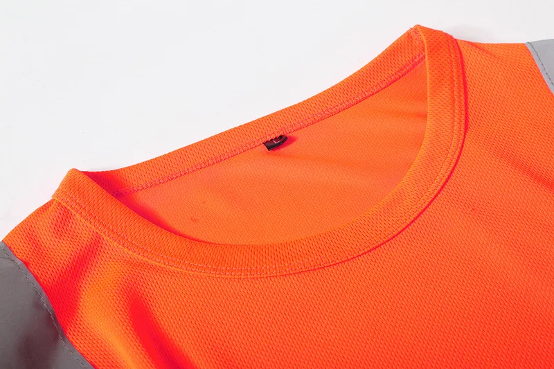 Fluorescent High Visibility T-Shirts Men Reflective Work Safety Shirts Quick Dry Long Sleeve Hi Vis Tops Construction Workwear