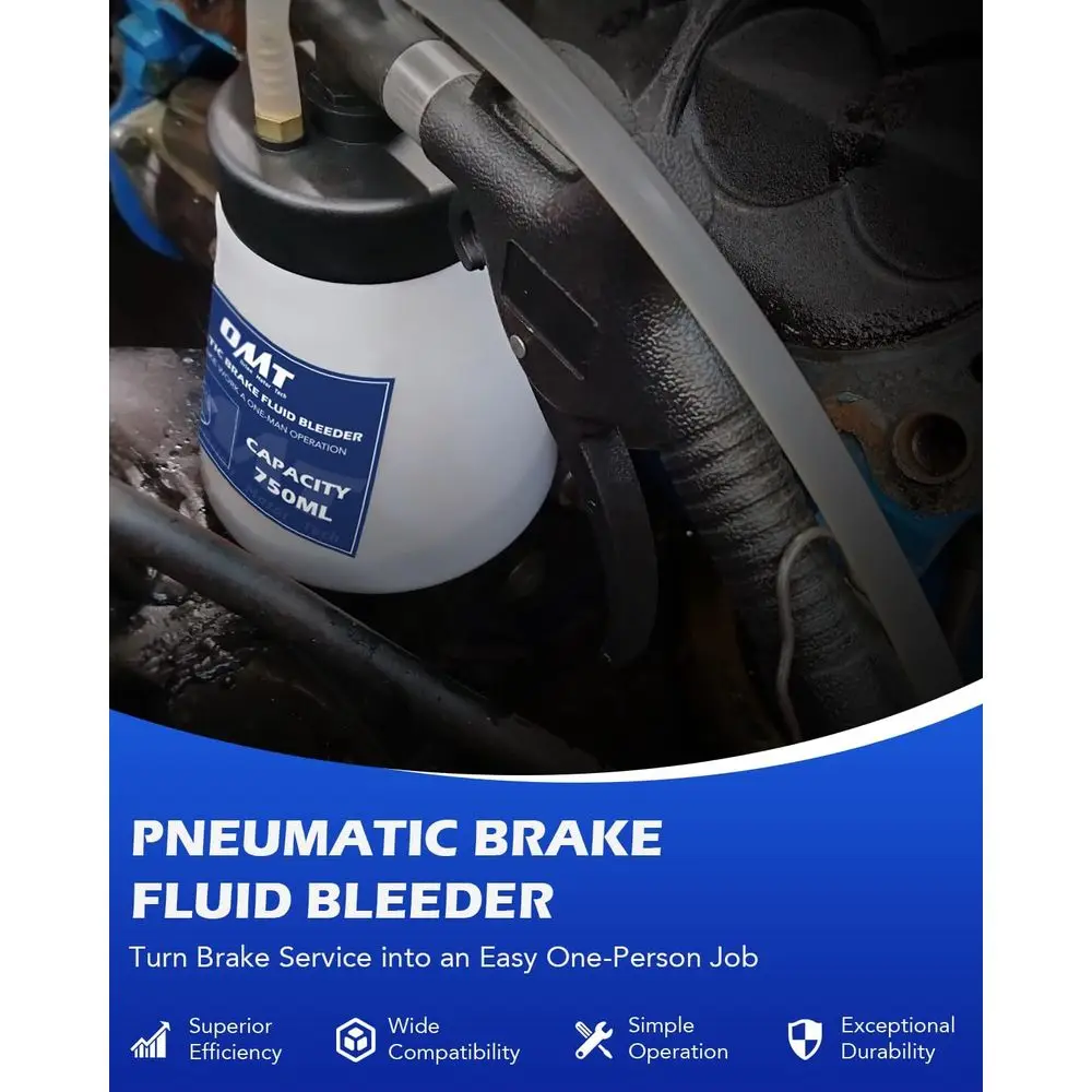 Orion Motor Tech Pneumatic Brake Bleeder Kit, 0.8qt Brake Fluid Bleeder Kit with 8 Master Cylinder Adapters, 750 ml Vacuum Brake