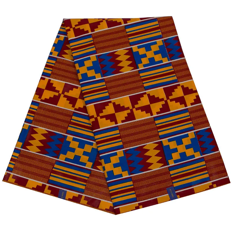 

6yards New Stock African National Fabric Cotton Double-sided Wax Cloth African Kent Pattern African Fabric