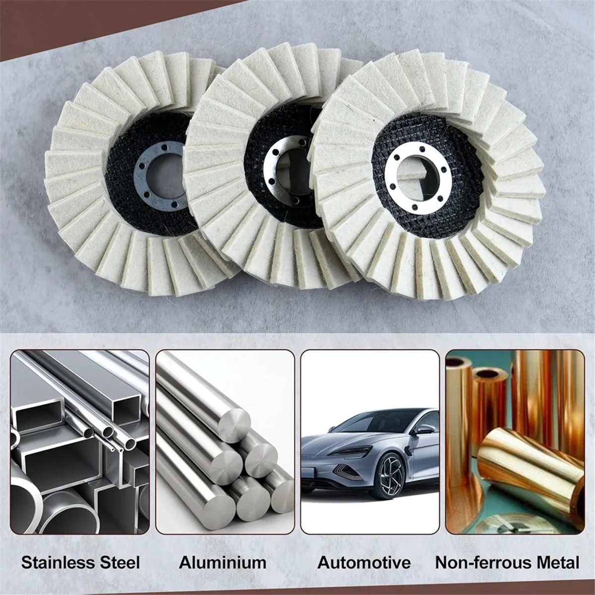 

ABNJ 8-Piece Felt Flip Disc Abrasive Polishing Wheel and Polishing Compound Set for Angle Grinders