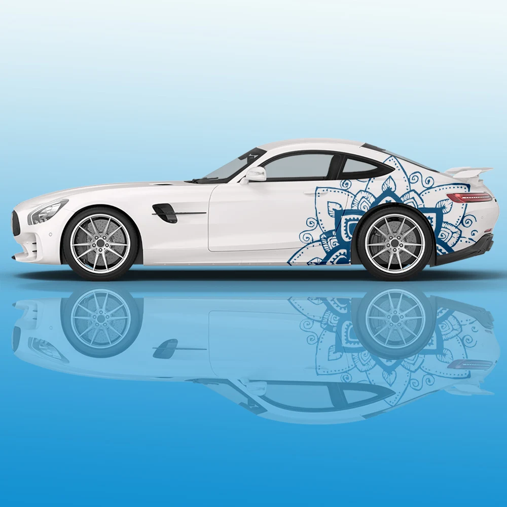 ماندالا التصميم الجرافيكي ملصقات السيارات الرسومات الجانبية تعديل السيارات اكسسوارات الألم سباق السيارات الشارات ملصقات