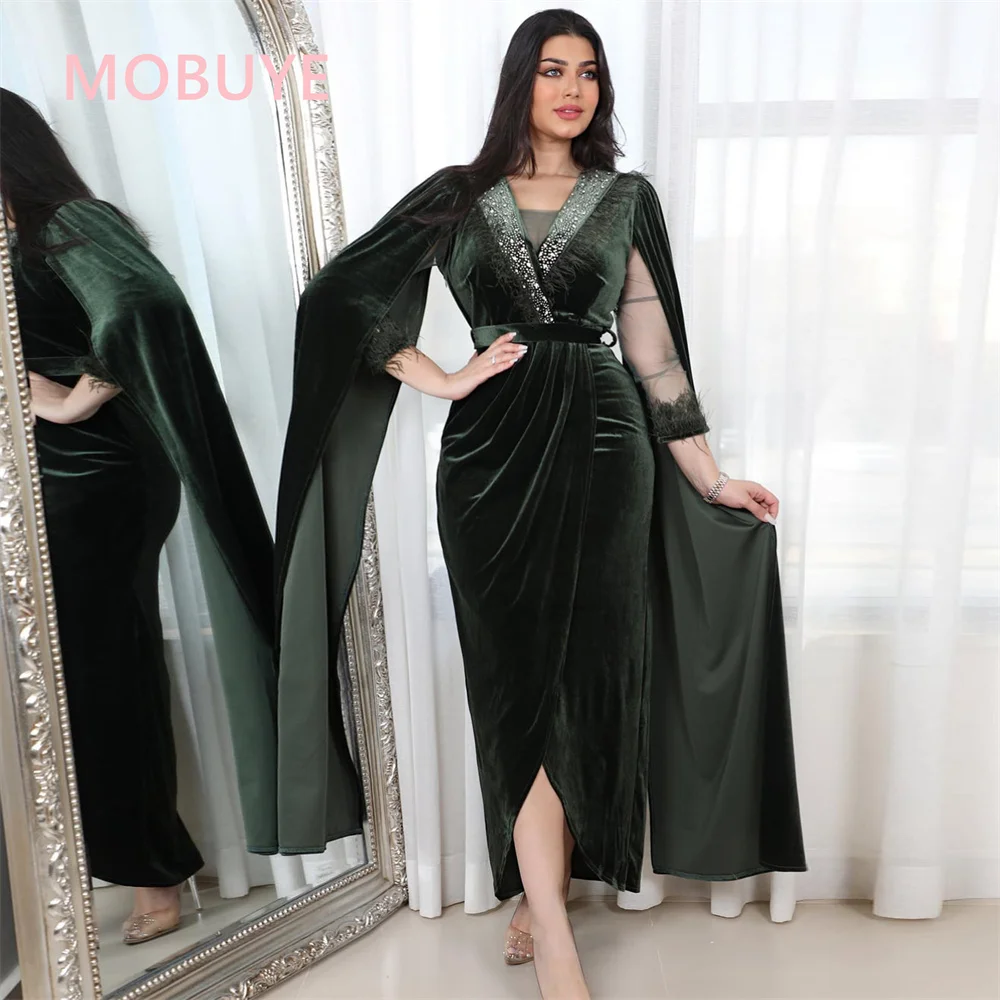 MOBUYE-Robe de Bal Élégante pour Femme, Tenue de Soirée à la Mode Arabe, Dubaï, 2024