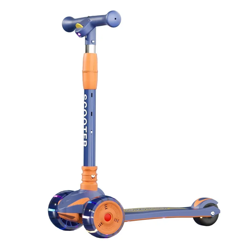 Children 3-Wheel Scooter with LED Cartoon Projector Light Foldable Balance Training Kick Scooter for Kids Outdoor Scooting Fun view 6