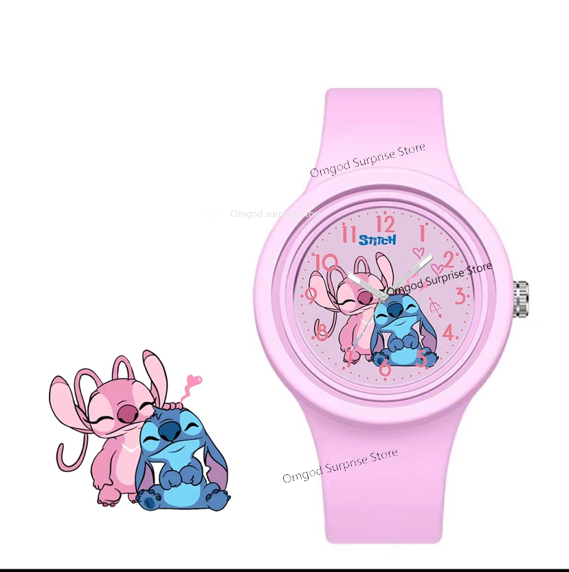 New Disney Stitch Kids Watch Cartoon Character Round Silicone Strap Analog Digital Watch boys girls children toys birthday gifts