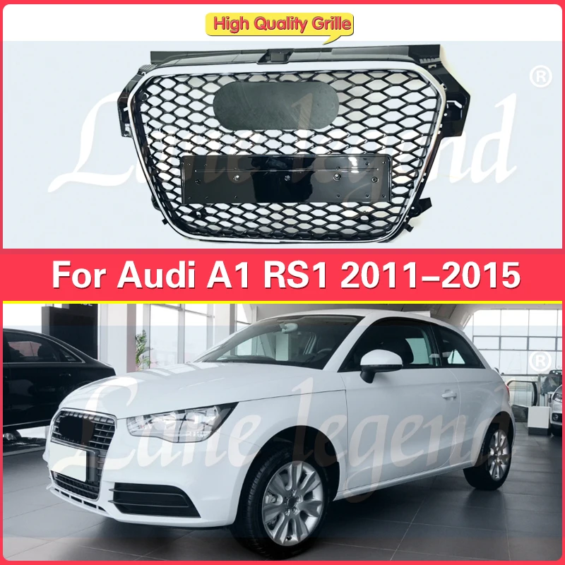 For RS1 Style Front Sport Hex Mesh Honeycomb Hood Grille for Audi A1/S1 2011-2015 Car-Styling Accessories