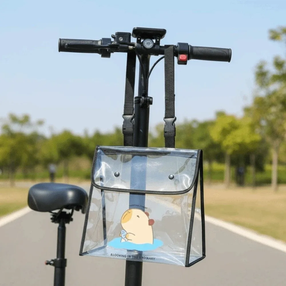 Adjustable Strap Transparent Front Hanging Bag Lightweight PVC Electric Bike Dry Bag Large Capacity Plastic PVC Storage Pack
