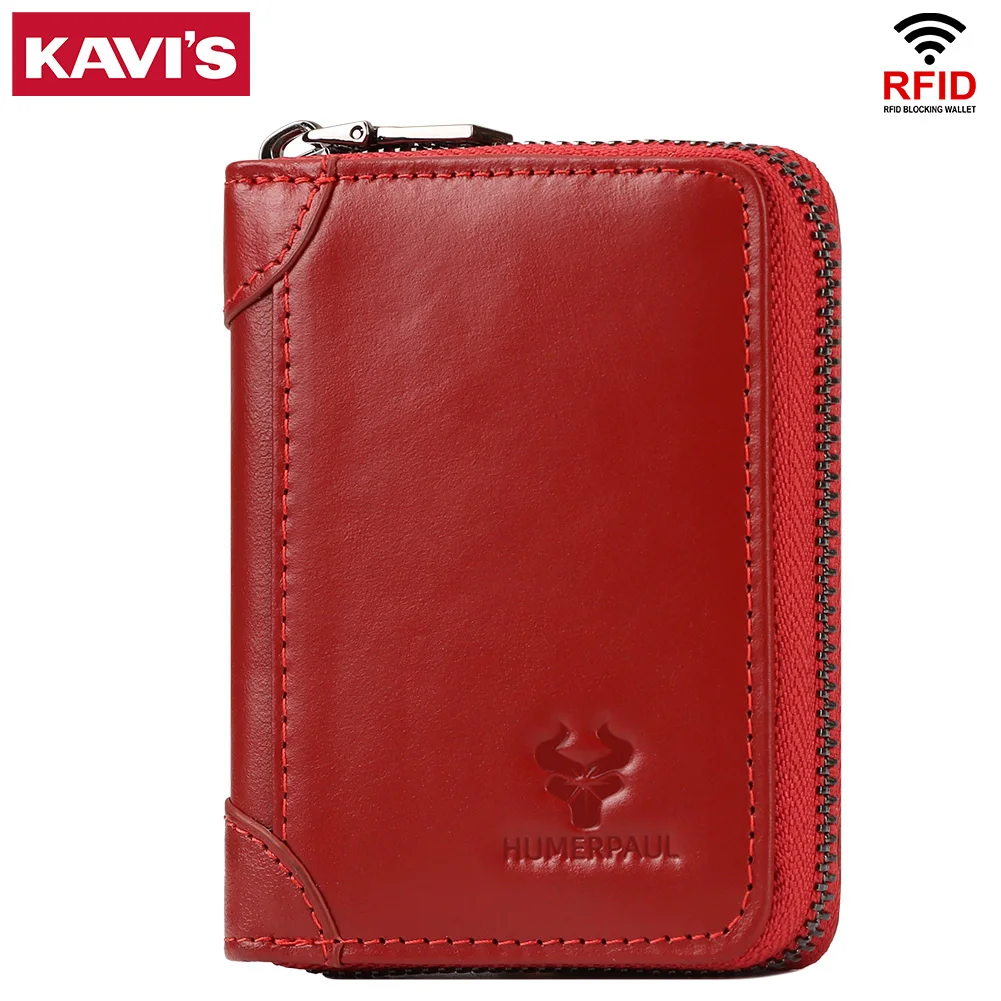 100% Genuine Leather Wallet with Multi Card Slots Fashion Small Women Business ID Bank Credit Card Bag Male Coin Pouch