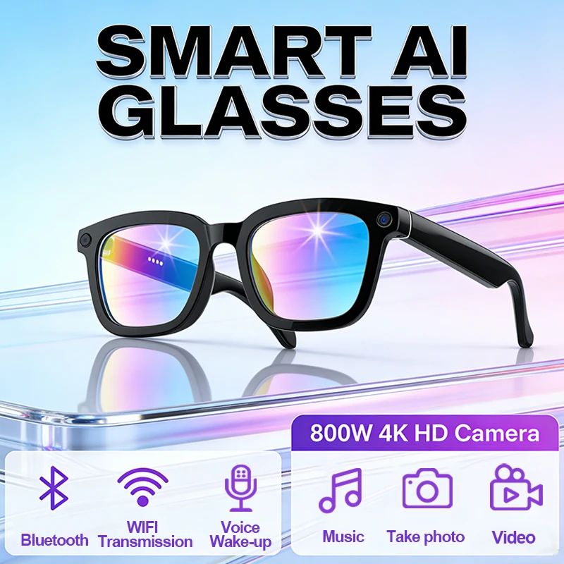 

Новые умные очки 2026 года с HD-камерой 800 МП, записью видео, Wi-Fi, музыкой, Bluetooth-звонками, AI-переводом, защитой от синего света, модные