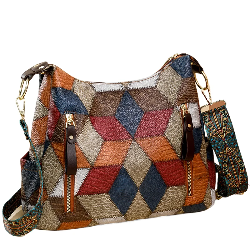 

Retro Soft Leather Middle aged Mom's Bag for Women 2024 New Fashion Large Capacity Multi Pocket Women's Shoulder Bag Diagonal St
