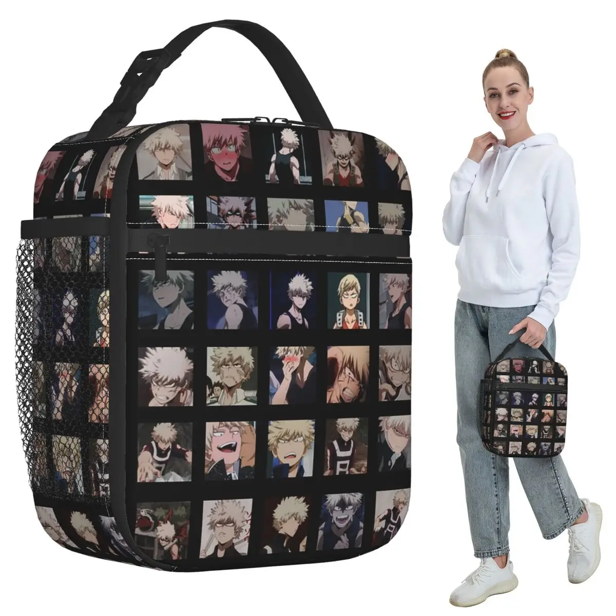 

Bakugo Katsuki,My Hero Academia Insulated Lunch Bag for Women Office Cooler Thermal Food Box Tote Portable Lunch Boxes Container